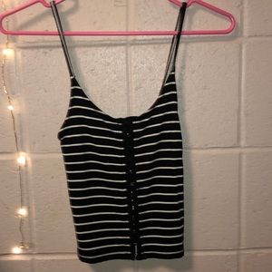 Stripped clip up tank top